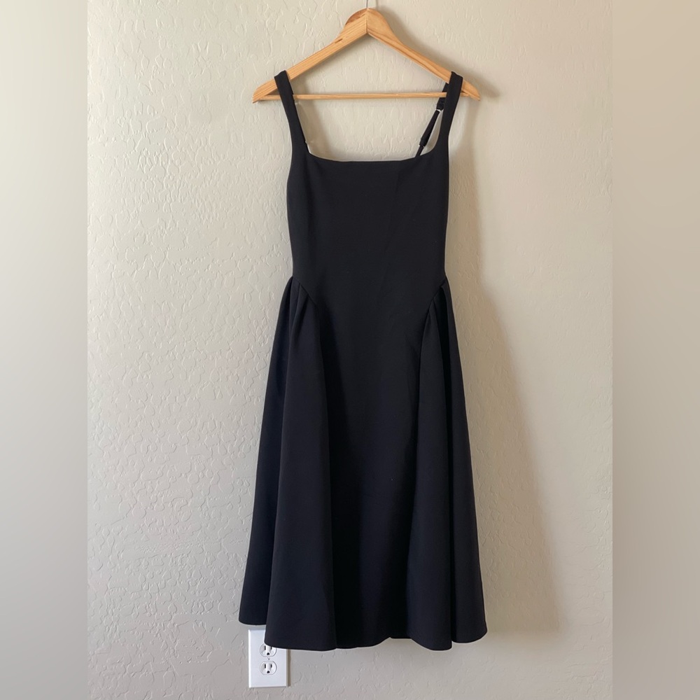 NWOT - Amazon Memorisea Black Square Neck A Line Midi Dress Black - Small - Picture 4 of 9